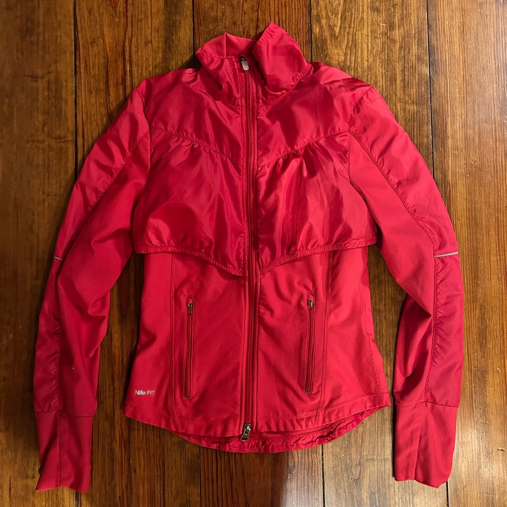 Nike Fit full zip sweater in red